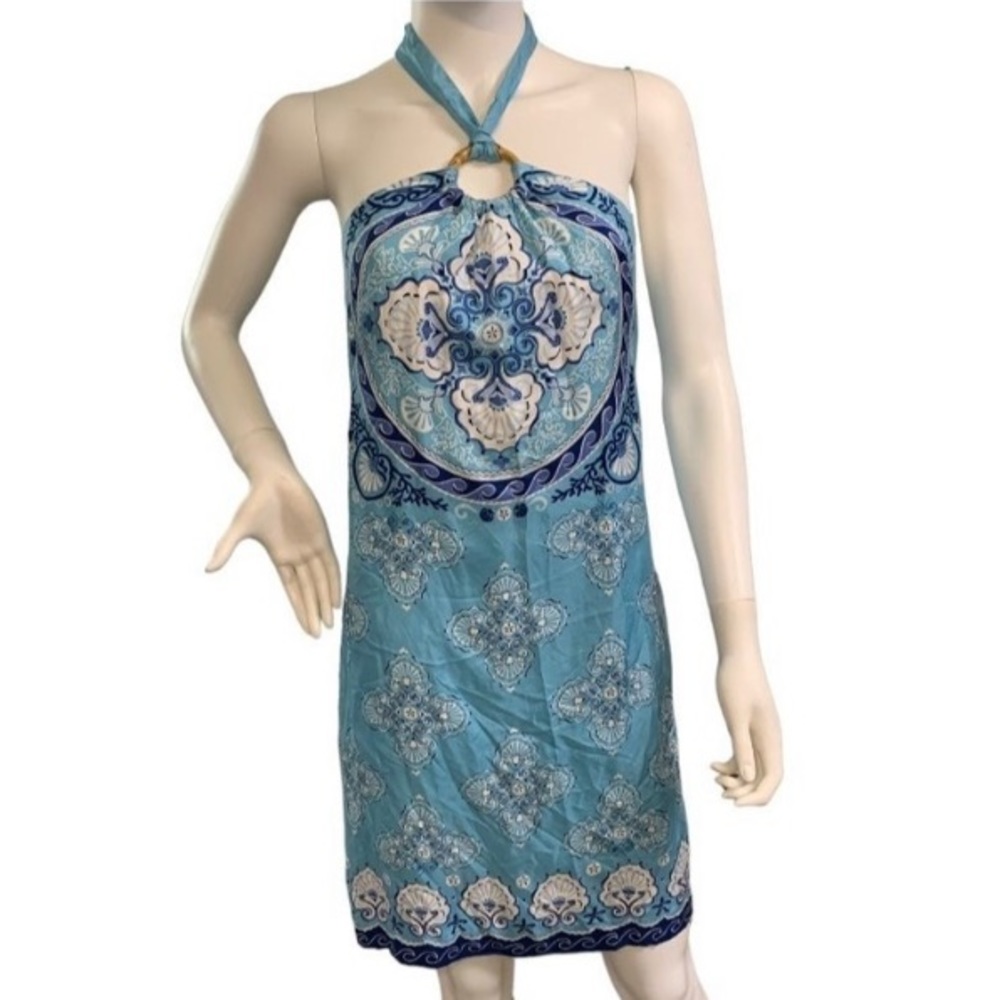 Vineyard Vines 100% Silk Summerland Halter Dress Size 2
